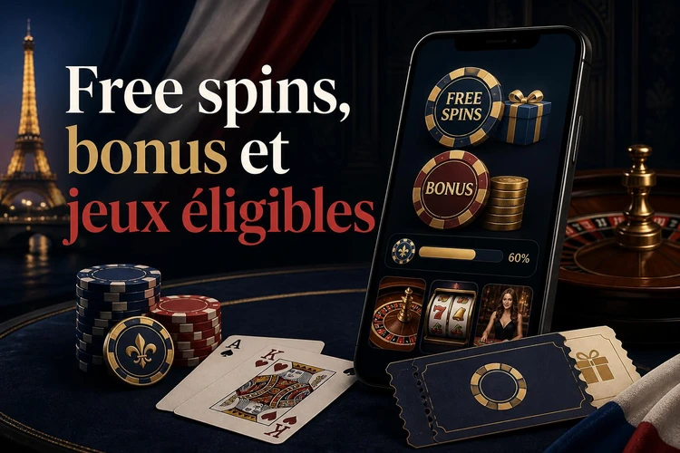 Free spins, bonus et jeux éligibles