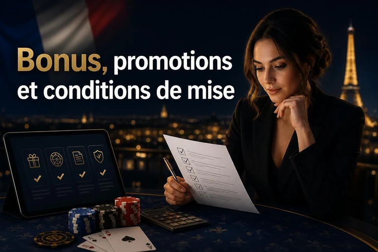 Bonus, promotions et conditions de mise
